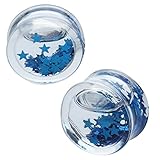 BodyJ4You Floating Blue Stars Saddle Plugs 2G-20mm (2 Pieces)