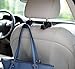 Car Headrest Hooks with Lock - Universal Headrest Purse Hangers. May also be used with Bags or Groceries - Set of 2 (Black)