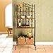 SEI Furniture Bakers Rack, Black Frame W/Walnut Shelves