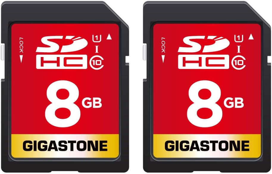 Gigastone 8 GB SDHC Memory Card Pack of 2 Class 10 U1 High Speed