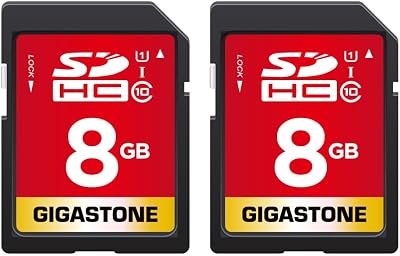 Gigastone 8 GB SDHC Memory Card Pack of 2 Class 10 U1 High Speed