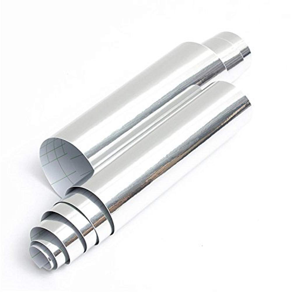 15inch x 60inch Chrome Mirror Silver Vinyl Wrap Sticker Decal Film Sheet,Self-adhesive Air Bubble Free