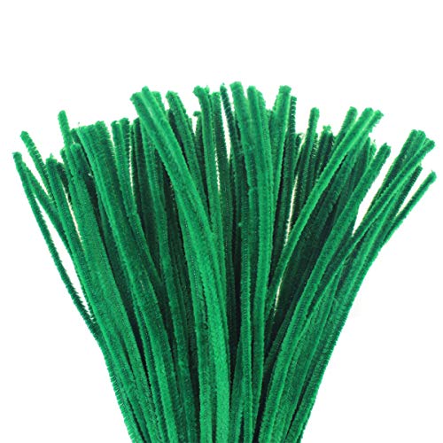 Chenille Stem 300 PCS Dark Green Pipe Cleaners 6MM x 12 INCH Twistable Stems Children's Bendable Sculpting Sticks for Crafts and Arts (Dark Green)