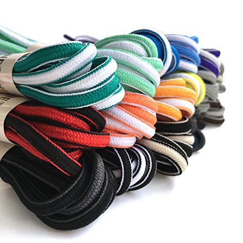 YJRVFINE 1 Pair 45.28" Oval Shoelaces for Athletic Shoes Sneakers Shoe Laces Canvas Shoe Strings(Black Red)