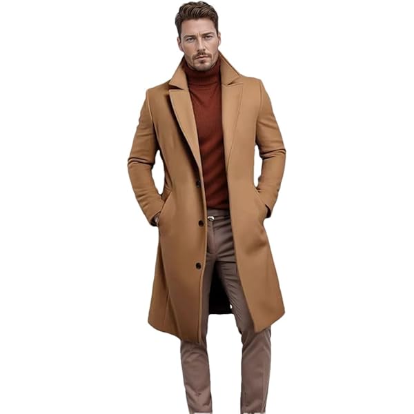 Business Cardigan for Men Open Front Button Down Coats Tweed Mid