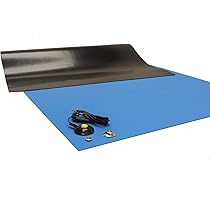 ESD Anti-Static Soldering Mat - 30" X 72" Blue Rubber Mat, High Temperature Resistant, With Wrist Strap & Grounding
