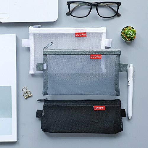 Pencil Bag, Mesh Pen Case Clear Zipper Pouch Zipper Cosmetic Bag for Folder Bag for Pen Cosmetics Travel Accessories - 1PCS