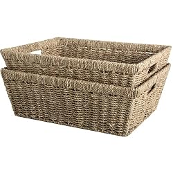 StorageWorks Wicker Baskets, Seagrass Baskets for