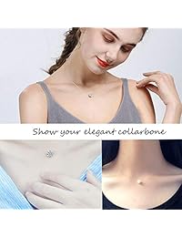 Milacolato - 5 collares transparentes de línea de pesca con circonita deslumbrante y perla transparente