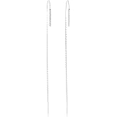 Benevolence LA Gold Dipped Threader Earrings for Women, Pull Through Long Chain Hanging Dainty Drop Earrings, Lightweight Fashion Jewelry, Versatile Everyday Wear, Gift Ready