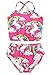 Cotrio Unicorn Swimwear Girls Two Pieces Swimsuit Shoulder Straps Bathing Suit Rainbow Swimming Suit Bikinis Size 4T(Hot Pink)