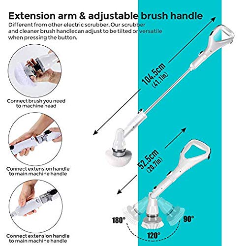 Masthome Electric Spin Scrubber, 6 Replaceable Brush Heads, 360 Power