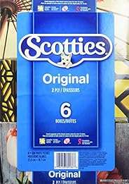Scotties Original Soft and Strong Facial Tissues, Hypoallergenic and Dermatologist Approved, 6 Boxes, 126 Tiss