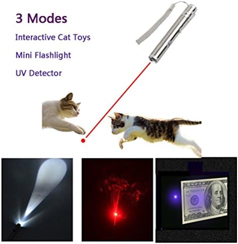 Cat Toys Interactive LED Light,Pet Cat Command Light Training Tools Mini Flashlight,3 in 1 USB Charging