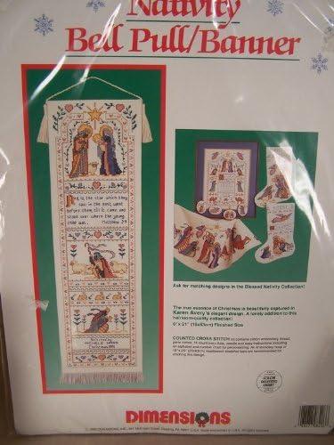 Amazon Com Dimensions Nativity Bell Pull Banner Counted Cross