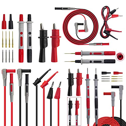 WINGONEER Multimeter Test Leads Kit Includes Safety Alligator Clips Banana Plug to Test Hook Cable