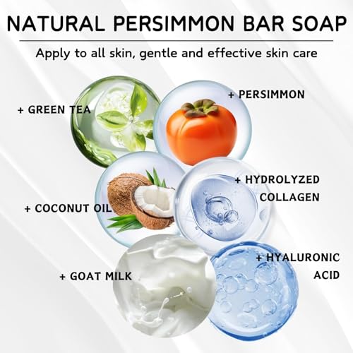 LBOYLOVE® Persimmon Goats Milk Soap,Natural Deodorant Persimmon Goat Milk Soap,Improve Body Odor Bar Soaps for Men & Women,Nourishing&Hydrating Natural Soaps(2PCS)