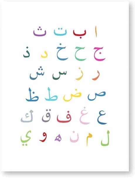 Amazon カラフルなアラビア文字のアルファベットのキャンバスの絵画の壁の絵キッズホームルームの装飾アラビア文字の壁のアートプリントとポスターの壁の装飾 40x60cmフレームなし ウォールステッカー オンライン通販