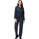 wyefeu Coveralls for Women Work - Adult Blue Mechanic Long Sleeve Jumpsuit Halloween Horror Killer Costume
