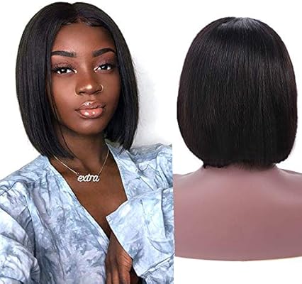 Suttie Human Hair 8 Middle Part Bob Wig Short Hair Wig Frontal
