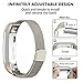 POY Metal Replacement Bands Compatible for Fitbit Alta, Milanese Loop Stainless Steel Bracelet Smart Watch Strap with Unique Magnet Lock, Small Champagne Gold
