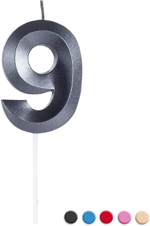 Amazon Sivim バースデーキャンドル 拡張 大きな数字 キャンドル マルチカラー 3dデザイン ケーキトッパー デコレーション あらゆるお祝いに 9 ブラック キャンドル キャンドルスタンド オンライン通販