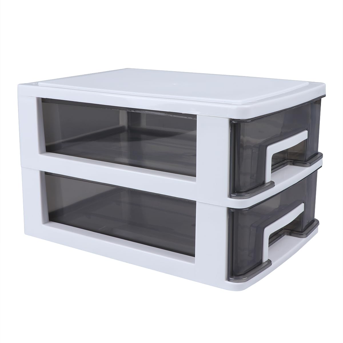 Garneck Desktop Drawer Organizer Stackable Plastic Drawer Unit Plastic Storage File Cabinet Drawer Storage Box Shelf for Office Bedroom 2 Tier