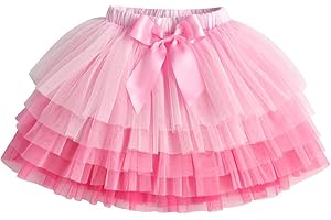DXTON Little Girls Tutu Skirt for Toddler Casual Birthday Party Weeding Multicoloured Tulle Skirts for 3-8 Years