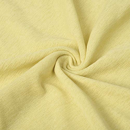 YEZIJIN Women Casual Loose Round Neck Short Sleeve Summer Shirts Blouses 2019 Under 10 Dollars Yellow