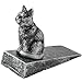 Vintage Cast Iron Cat Door Stop Wedge by Comfify | Lovely Decorative Finish, Padded Anti-Scratch Felt Bottom Protects Floors | in Silver with Black