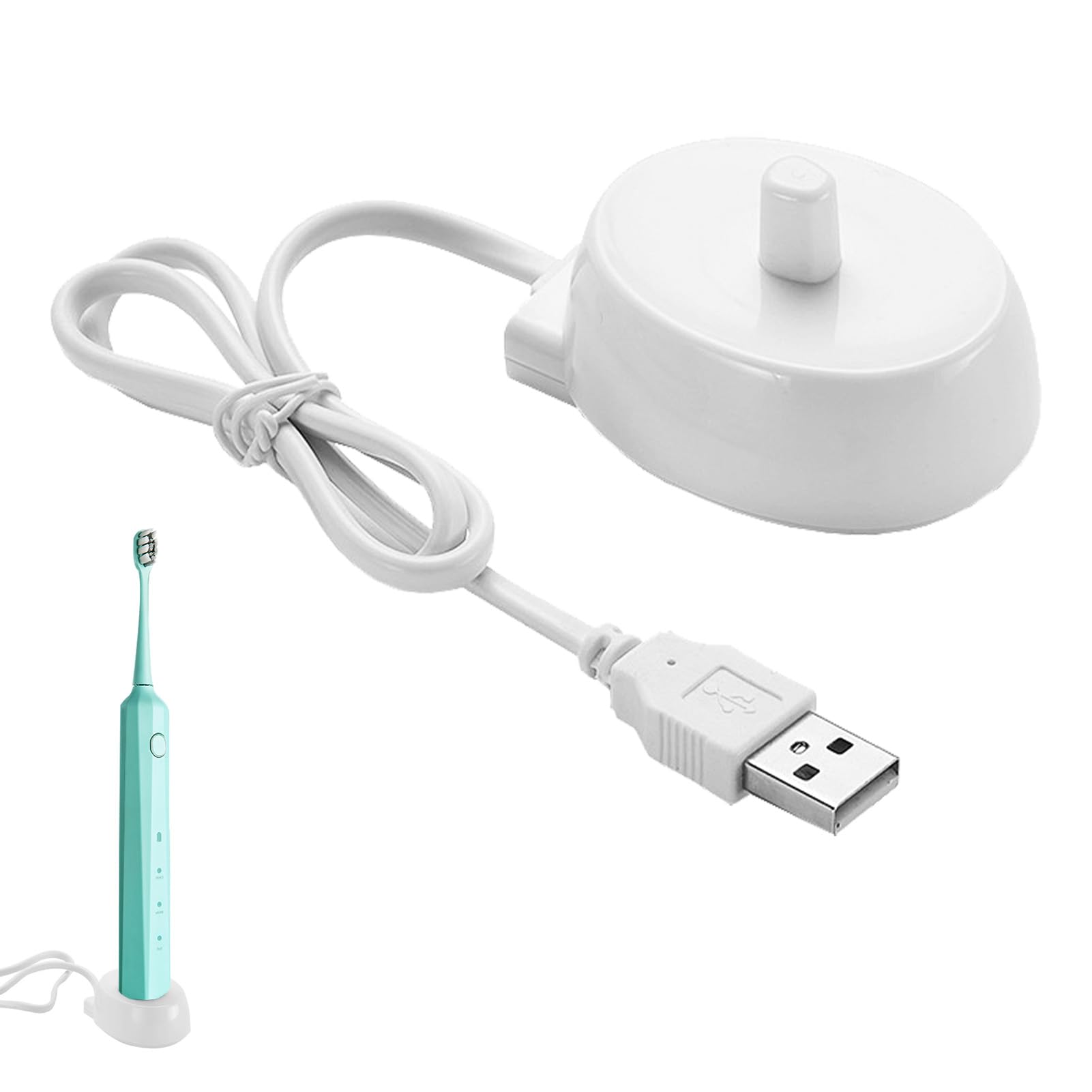 Electric Toothbrush Charger, Travel USB Toothbrush Charger Compatible with Oral B Type 3757, Inductive USB Charging Base, Waterproof Portable, Ideal for Home Use, Supports Genius Pro Smart Series