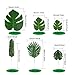 ONESING 70 Pcs 6 Kinds Artificial Palm Leaves Decorations Tropical Leaves Decor Supplies Faux Leaves Stems Simulation Safari Leaves for Hawaiian Luau Party Jungle Beach Theme Party Table