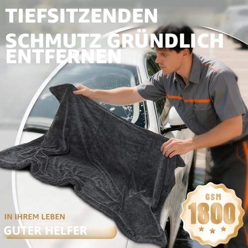 Ghguole Car Drying Towel, 90 x 60 cm - 1800 GSM - Enlarge/Thickening Microfibre Drying Towel, Car Towel, Ultra Absorbent, Premium Microfibre Towel