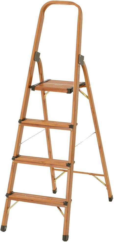Amazon ぼん家具 脚立 アルミ製 木目調 折りたたみ 軽量 ステップ