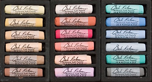 Jack Richeson 427320 Richeson Signature Pastels Set of 18 Portrait Handmade Soft Pastels