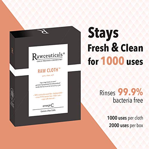 emerginC Rawceuticals - Raw Cloth - Reusable & Biodegradable Facial Cloth, 2 Cloths - Thumbnail 3