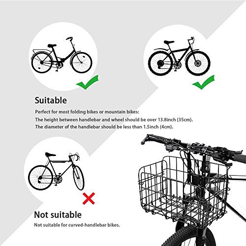 HOMEE Folding Rear Bike Basket Wire Mesh FoldUp Detachable Front Bag