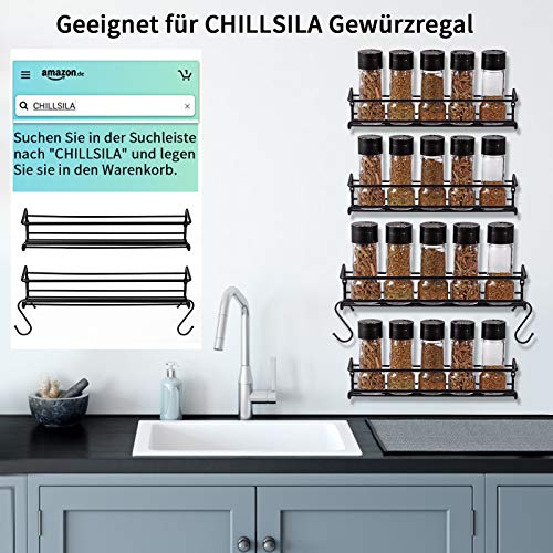 Especiero de cocina autoadhesivo – Estanterías metálicas para especias con 2 estantes – Práctico organizador de especias