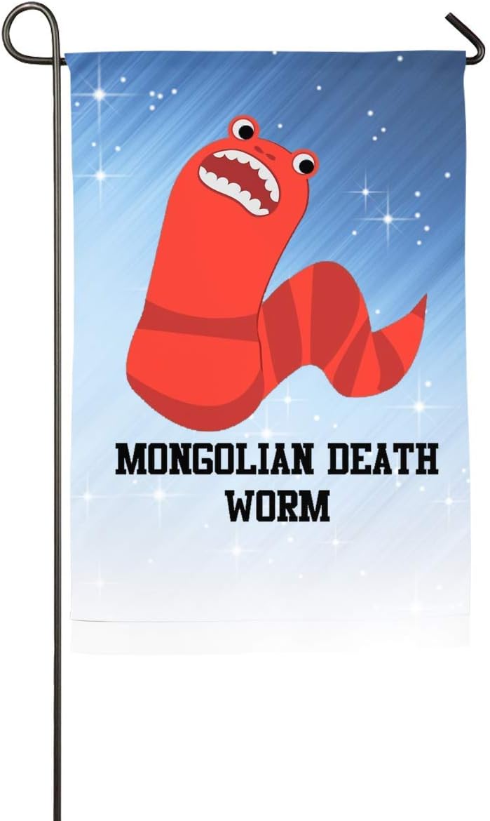 Cute Cartoon Mongolian Death Worm Home Family Party Flag Hipster Welcomes The Banner Garden Flags
