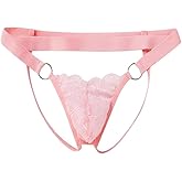 Kinizpl Men's Lace Underwear Sexy thong Sheer Pouch Panties Crossdressing Sexy Lingerie Sissy Underpants