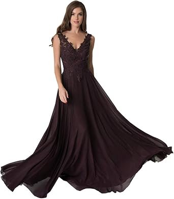 chocolate evening gowns