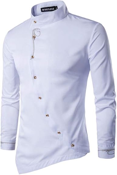 mens white embroidered dress shirt