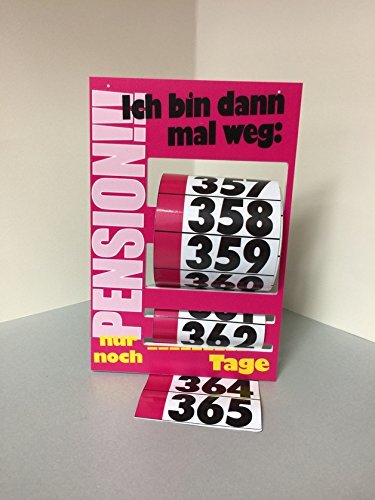 Tupf'n - Pension Calendar 365 Days to Pension, Cut Calendar Tear-Off Calendar Sticker Pension