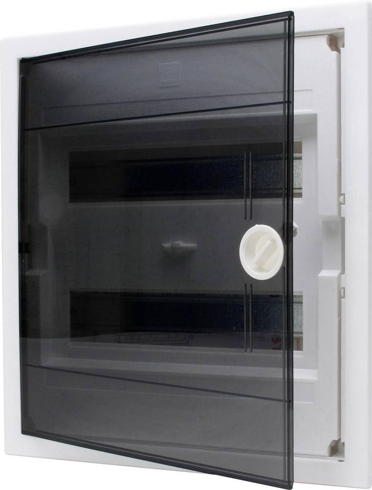 Kopp Flush-mounted Fuse Box with Plastic Door, 2-row for 24 Pins, Pack of 1, Grey/Black, 346002005