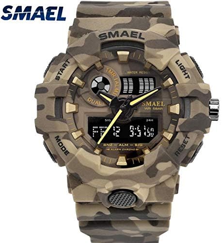 Men's Sports Analog Quartz Watch Dual Display Waterproof Digital Watches with LED Backlight relogio Masculino El Movimiento de Los relojes