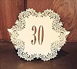 KAZIPA Single-Sided Table Numbers 1 to 30, 4.13 'x 5.12'' Laser Cut Table Cards for Wedding, Party Decoration, Anniversary,Catering, Seating Arrangement