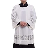 BLESSUME Catholic Pleated Lace Surplice Liturgical Cotta Vestment