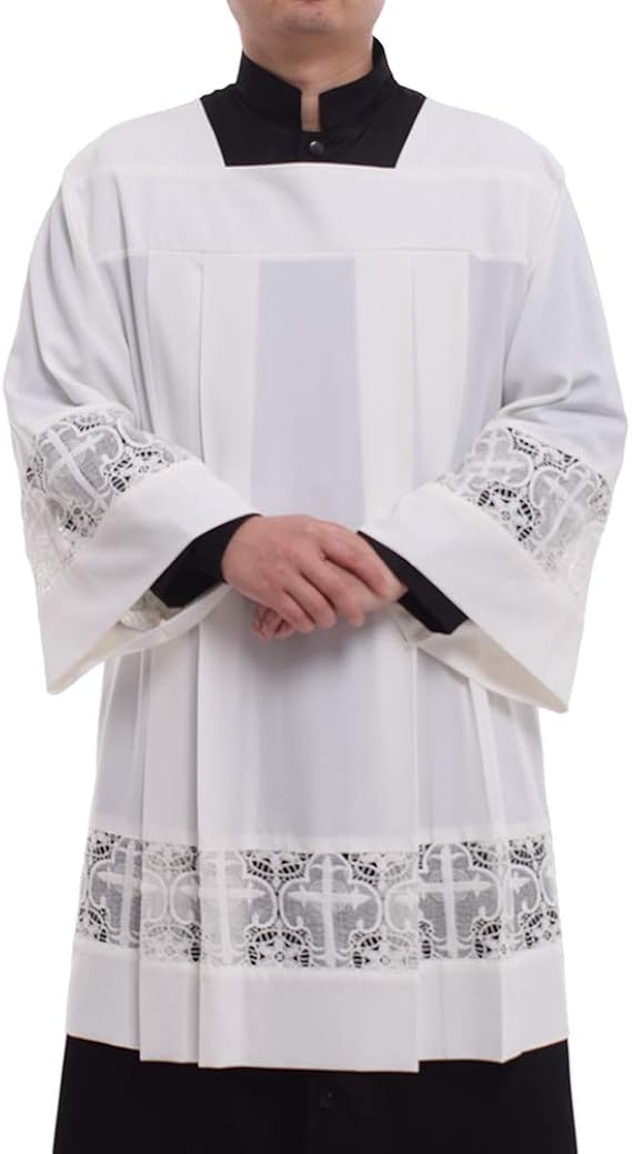 Amazon.com: BLESSUME Catholic Pleated Lace Surplice Liturgical Cotta