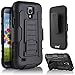Galaxy S4 Active Case, Starshop(TM) Galaxy S4 Active I537 Hybrid Full Protection High Impact Dual Layer Holster Case with Kickstand and Locking Belt Swivel Clip Black