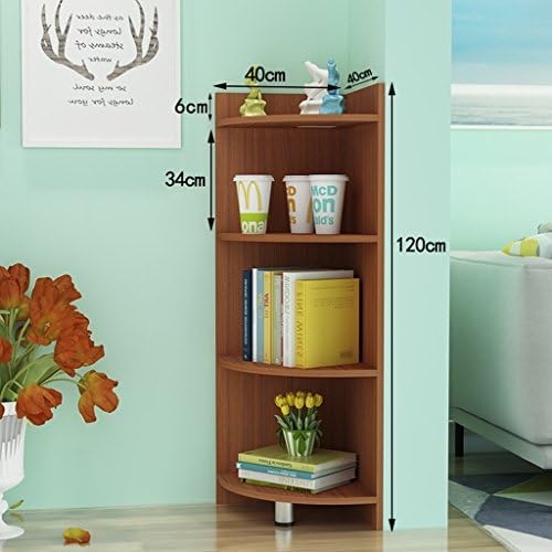 SUBBYE Storage shelves Modern Corner Cabinet Simple Dormitory Display Stand Floorstanding Corner Bookcase Color Optional ( Color : Teak color )